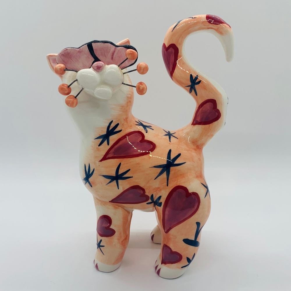 Amy Lacombe Whimsiclay Figurine Hearts Kitty Cat